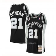 Camiseta San Antonio Spurs Tim Duncan NO 21 Mitchell & Ness 2001-02 Negro